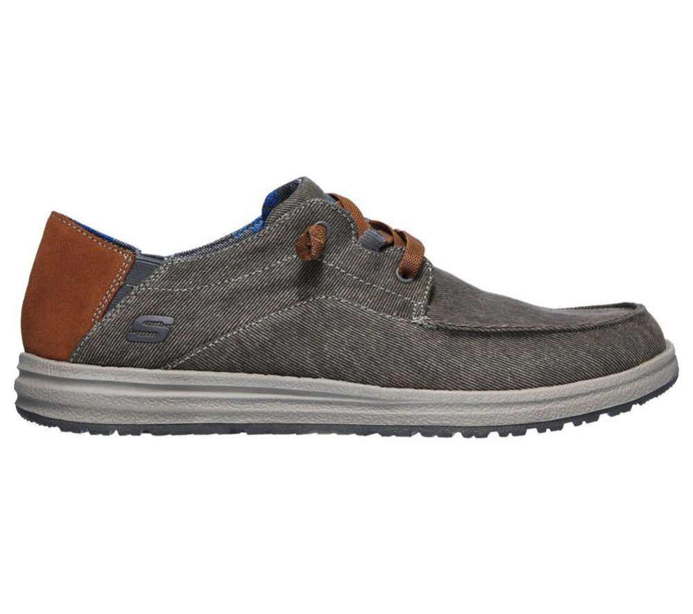 Skechers Relaxed Fit: Melson - Planon Men's Oxford Shoes Grey Brown | YOGM60143