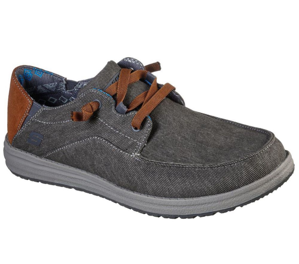 Skechers Relaxed Fit: Melson - Planon Men\'s Oxford Shoes Grey Brown | YOGM60143