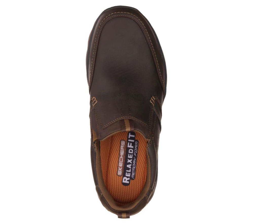 Skechers Relaxed Fit: Montz - Devent Men's Loafers Brown | ULME45906