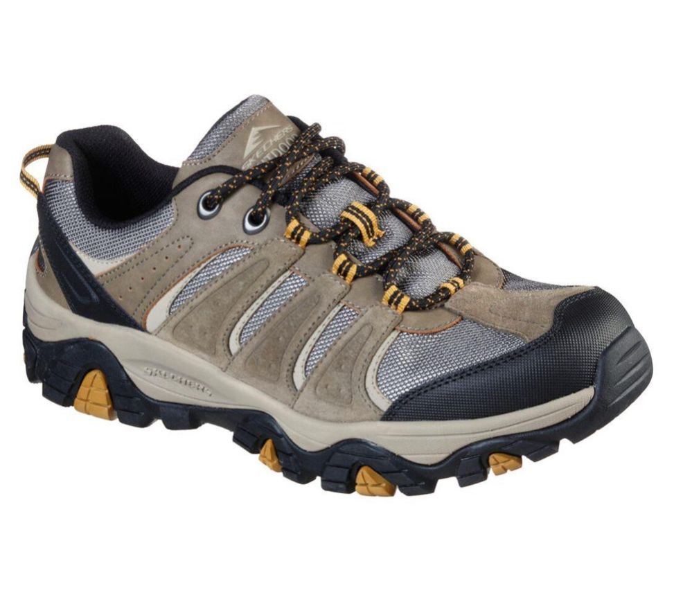 Skechers Relaxed Fit: Pine Trail - Kordova Men\'s Hiking Shoes Brown Grey Black | FKAW91682