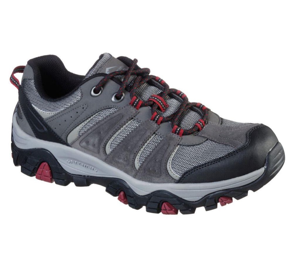 Skechers Relaxed Fit: Pine Trail - Kordova Men\'s Hiking Shoes Grey Black | WBNI35480