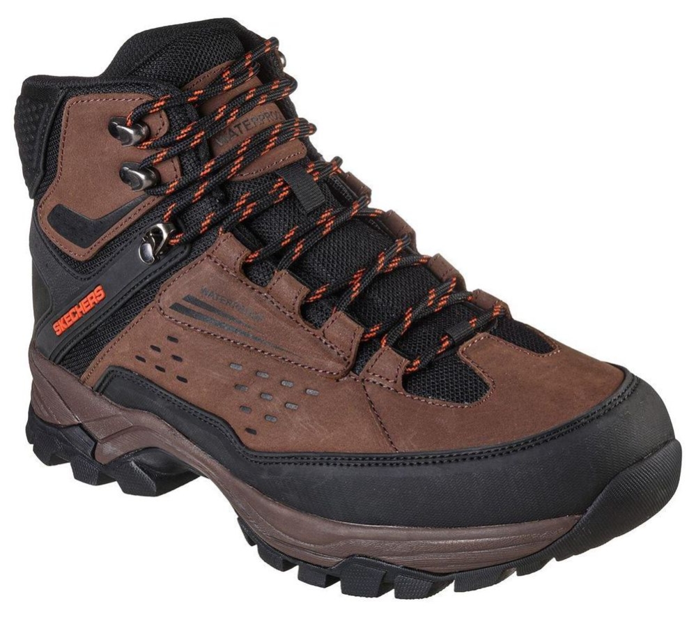Skechers Relaxed Fit: Polano - Norwood Men\'s Hiking Boots Brown Black | EWBU98036