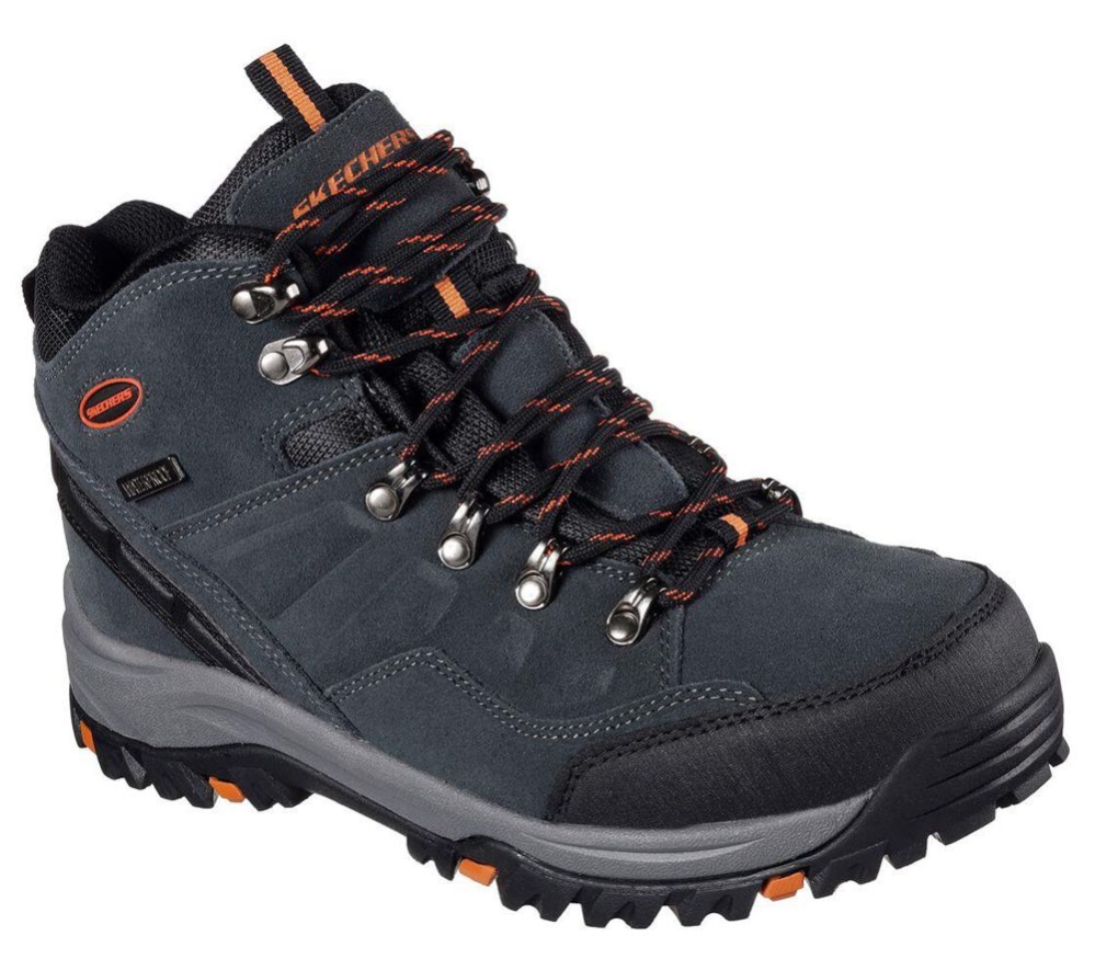 Skechers Relaxed Fit: Relment - Pelmo Men\'s Hiking Boots Grey Black | AVXB58072