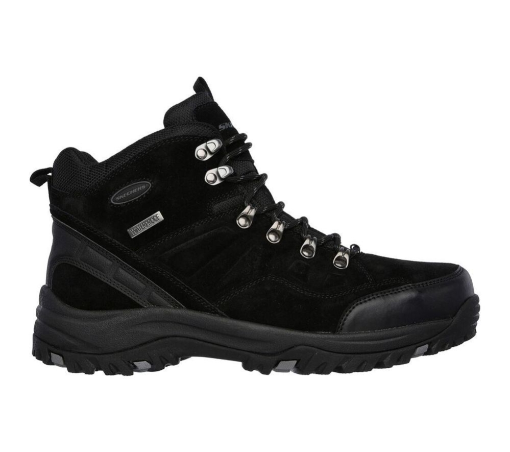 Skechers Relaxed Fit: Relment - Pelmo Men's Hiking Boots Black | HPWN96235