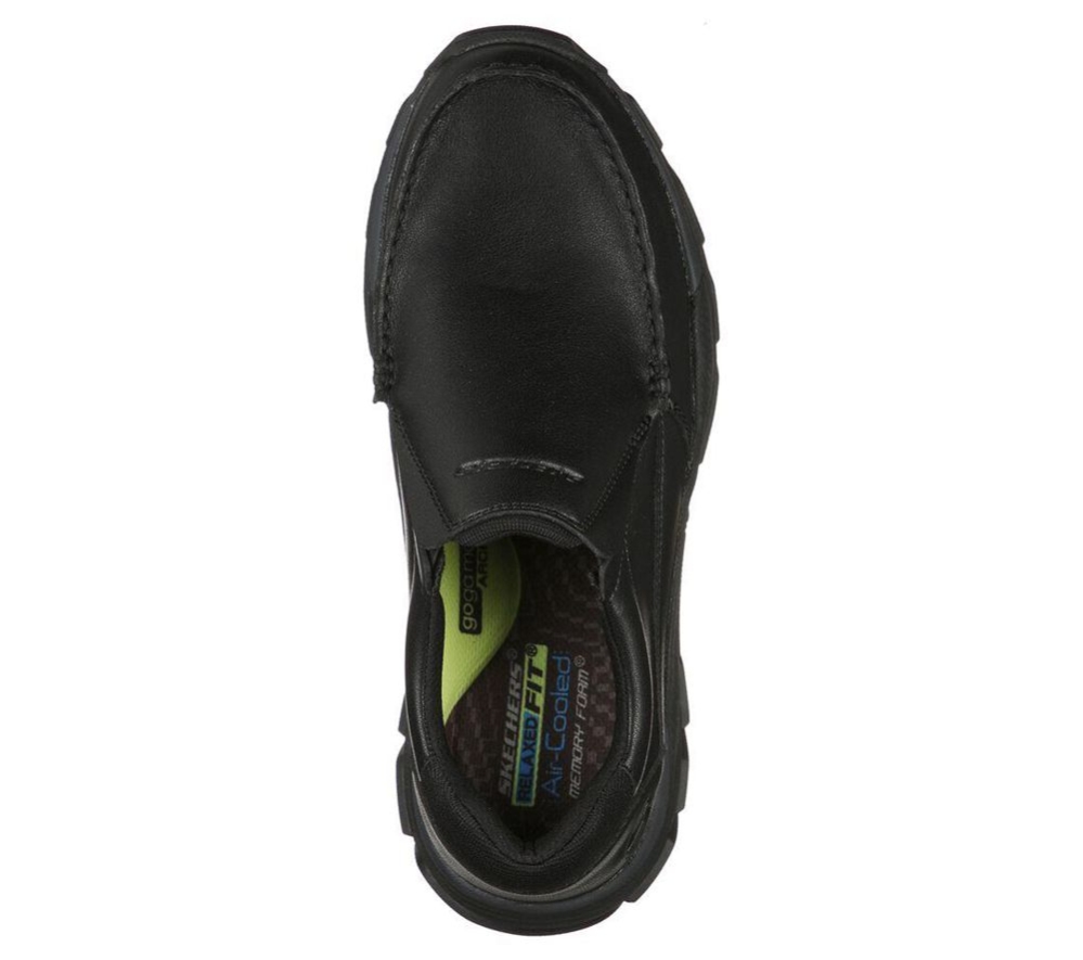 Skechers Relaxed Fit: Respected - Catel Men's Slip On Shoes Black | RNFZ02419