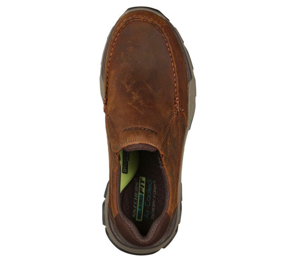 Skechers Relaxed Fit: Respected - Catel Men's Slip On Shoes Brown | TRCH87265