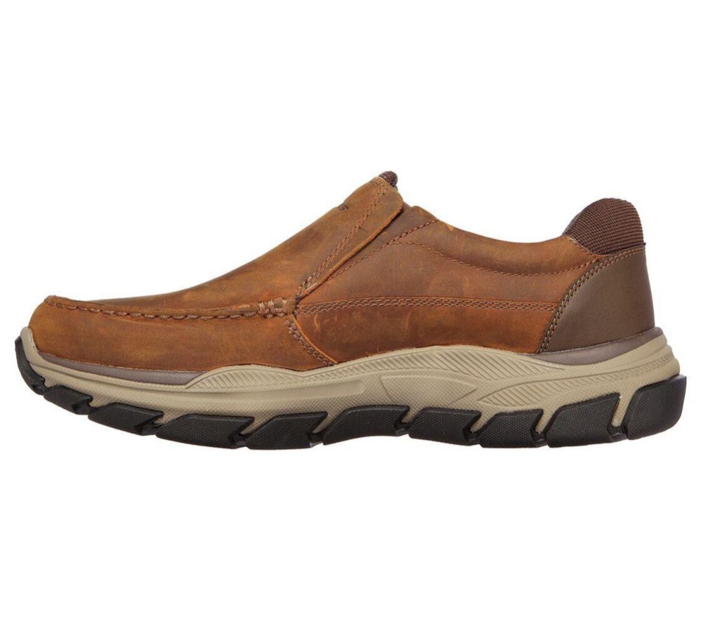 Skechers Relaxed Fit: Respected - Catel Men's Slip On Shoes Brown | TRCH87265