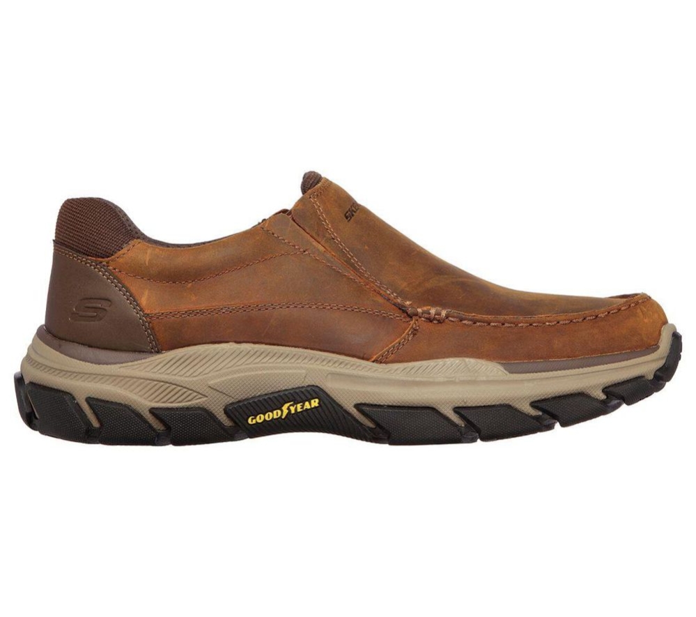 Skechers Relaxed Fit: Respected - Catel Men's Slip On Shoes Brown | TRCH87265