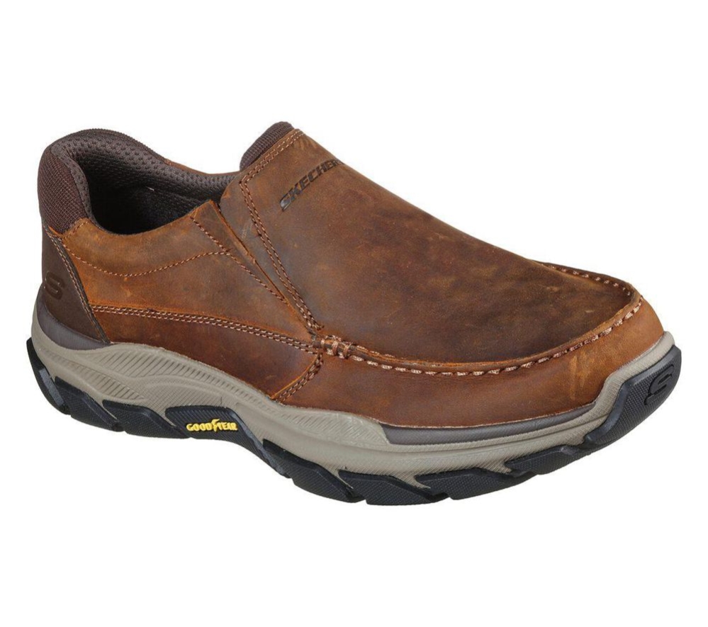 Skechers Relaxed Fit: Respected - Catel Men\'s Slip On Shoes Brown | TRCH87265