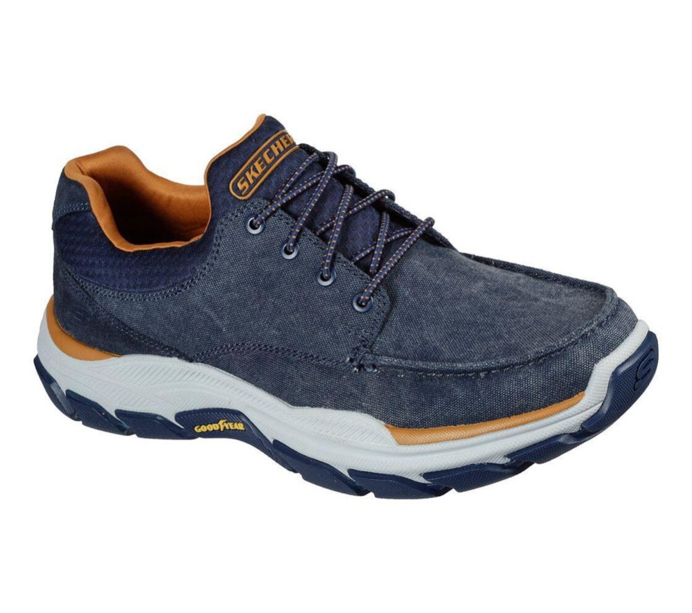 Skechers Relaxed Fit: Respected - Loleto Men\'s Trainers Navy Brown | QPMS45671