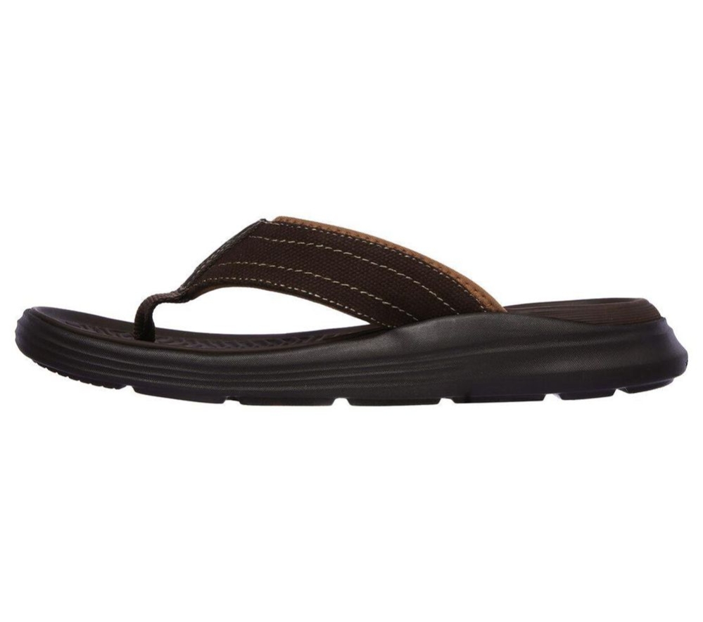 Skechers Relaxed Fit: Sargo - Wolters Men's Flip Flops Brown | MJNG93078