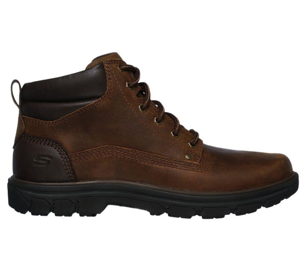 Skechers Relaxed Fit: Segment - Garnet Men's Ankle Boots Brown | DTWE91325