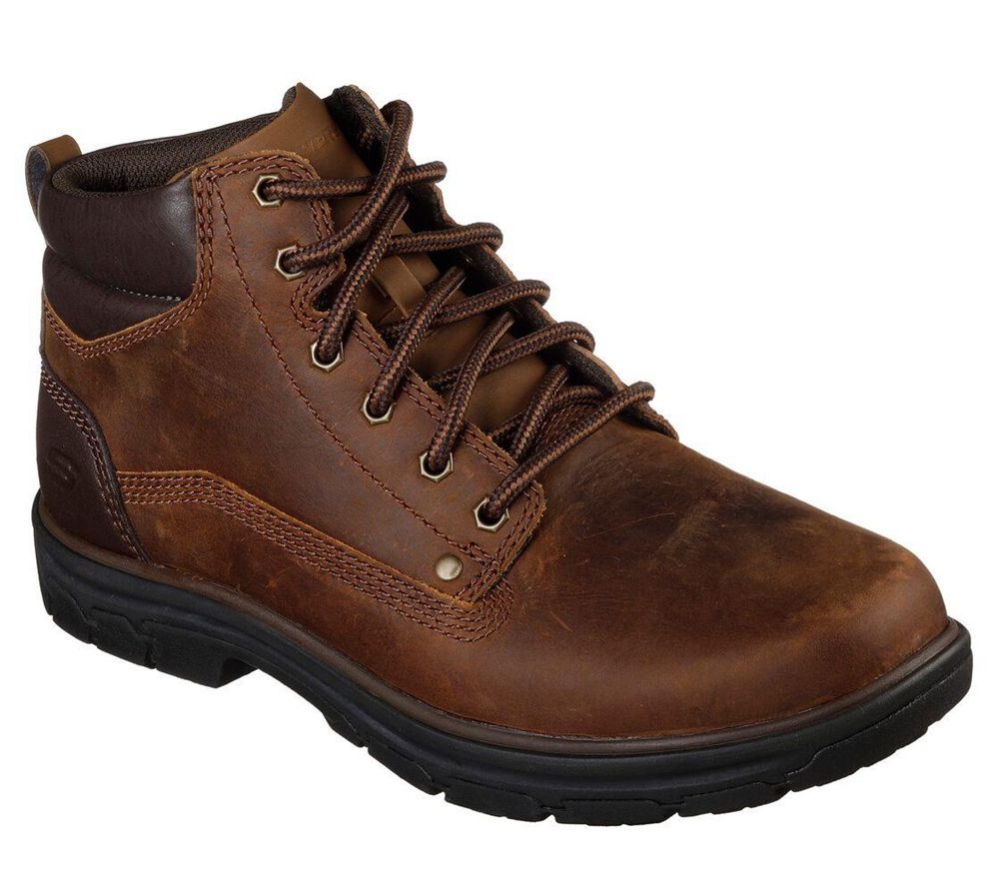 Skechers Relaxed Fit: Segment - Garnet Men\'s Ankle Boots Brown | DTWE91325