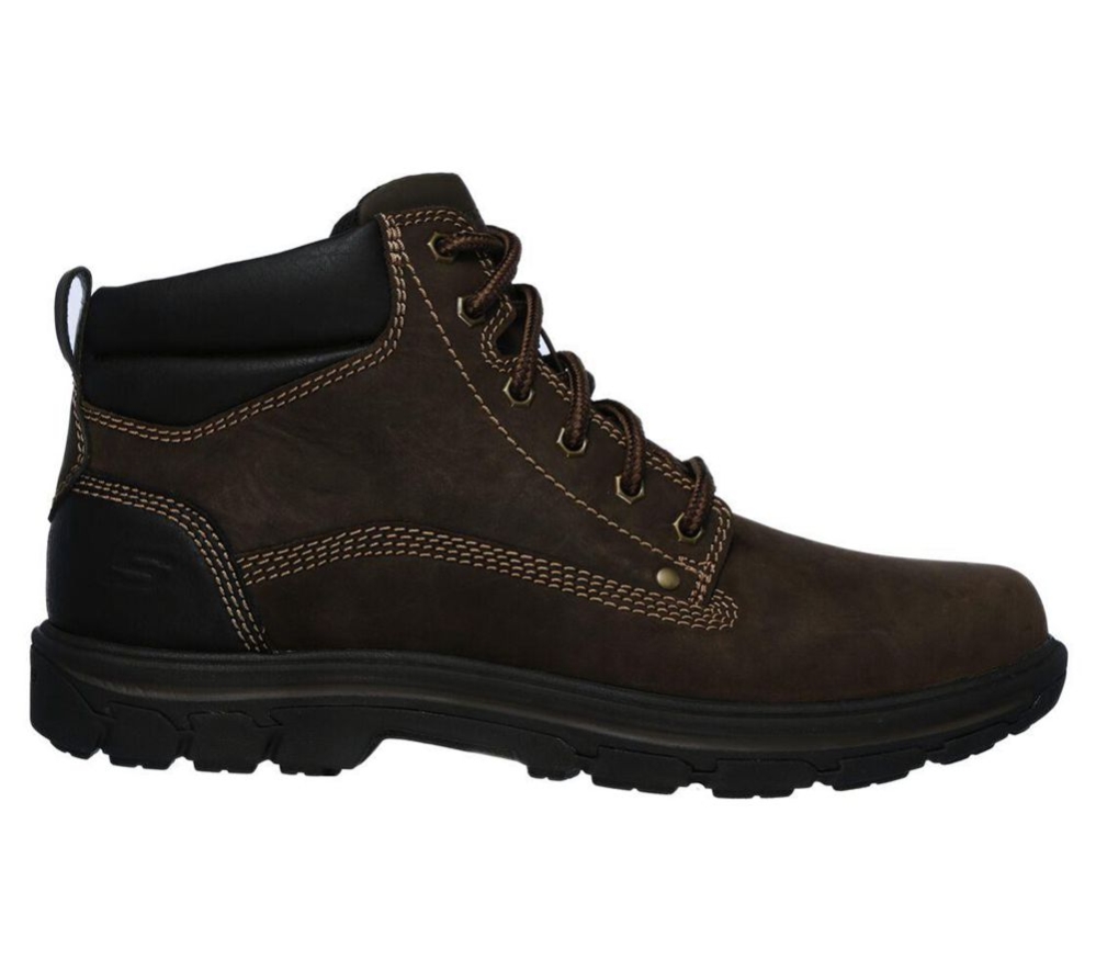 Skechers Relaxed Fit: Segment - Garnet Men's Ankle Boots Brown Black | FUPW39624