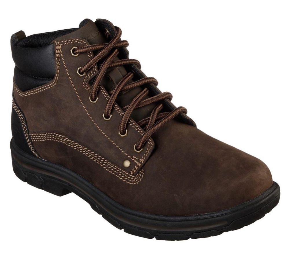Skechers Relaxed Fit: Segment - Garnet Men\'s Ankle Boots Brown Black | FUPW39624