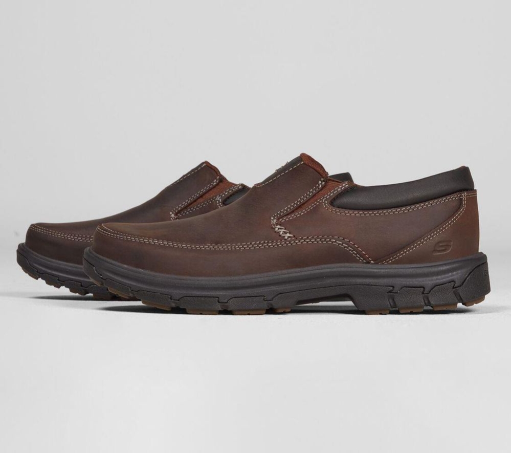 Skechers Relaxed Fit: Segment - The Search Men's Loafers Brown | QZIT19078