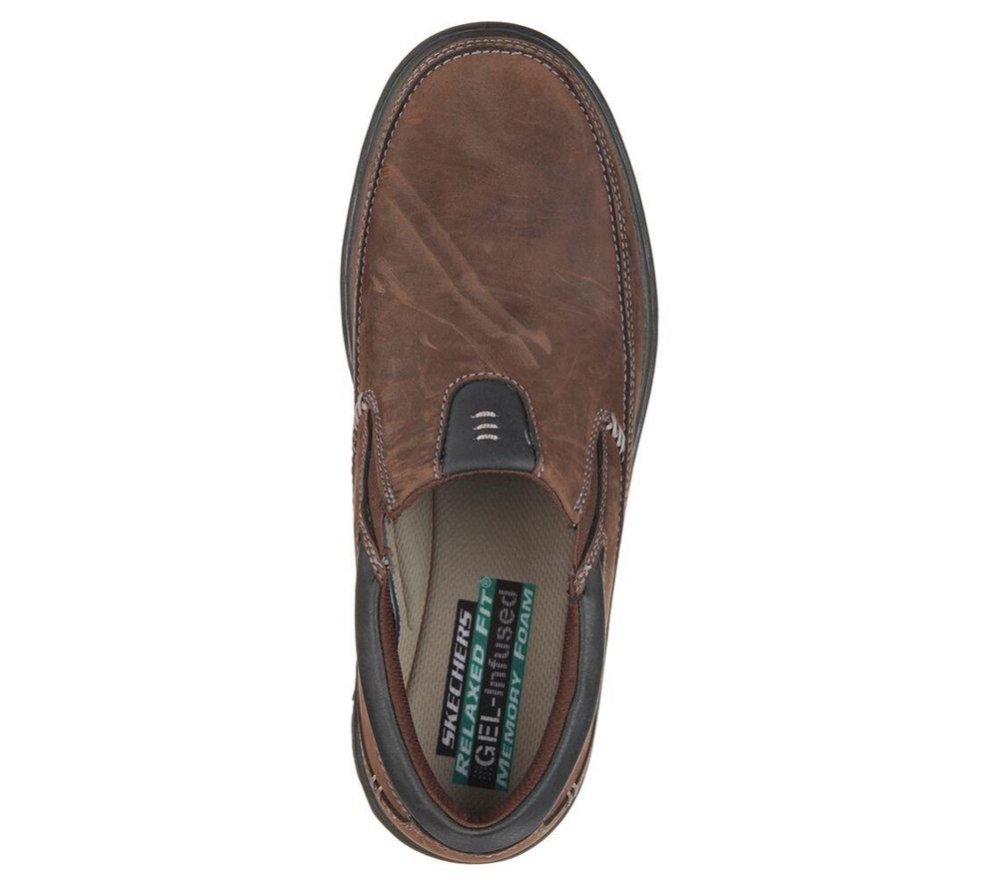 Skechers Relaxed Fit: Segment - The Search Men's Loafers Brown | QZIT19078