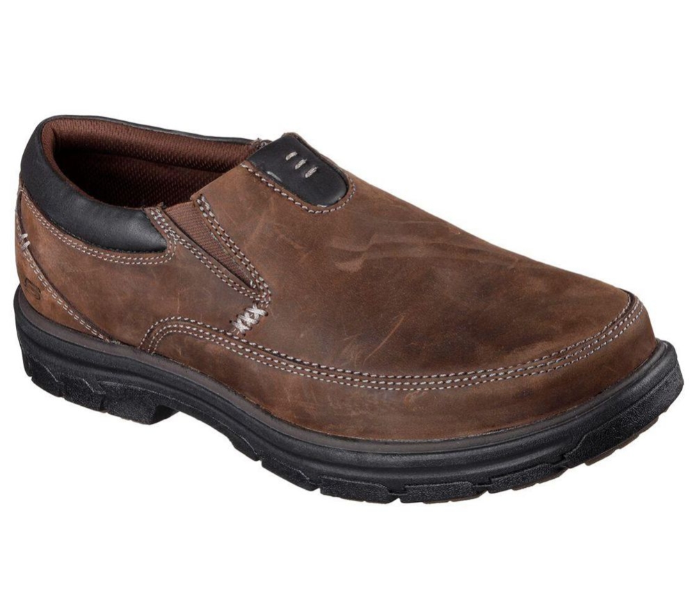 Skechers Relaxed Fit: Segment - The Search Men\'s Loafers Brown | QZIT19078