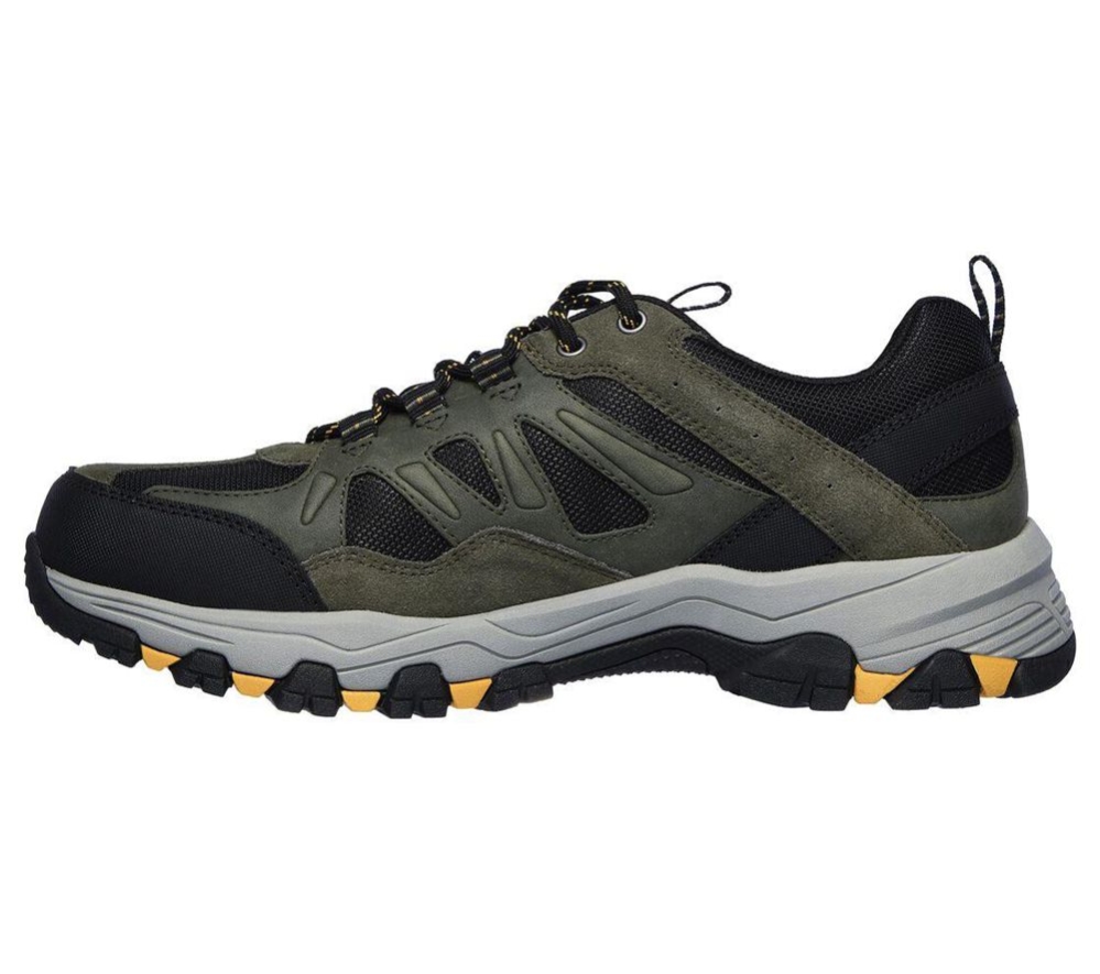 Skechers Relaxed Fit: Selmen - Enago Men's Hiking Shoes Green Black | EZLV90457