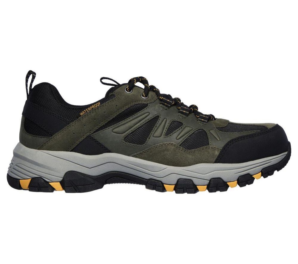 Skechers Relaxed Fit: Selmen - Enago Men's Hiking Shoes Green Black | EZLV90457