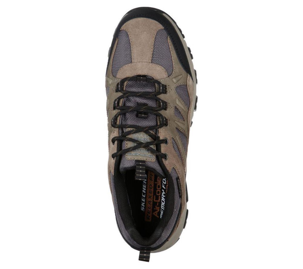 Skechers Relaxed Fit: Selmen - Enago Men's Hiking Shoes Brown Grey Black | VKPS70164