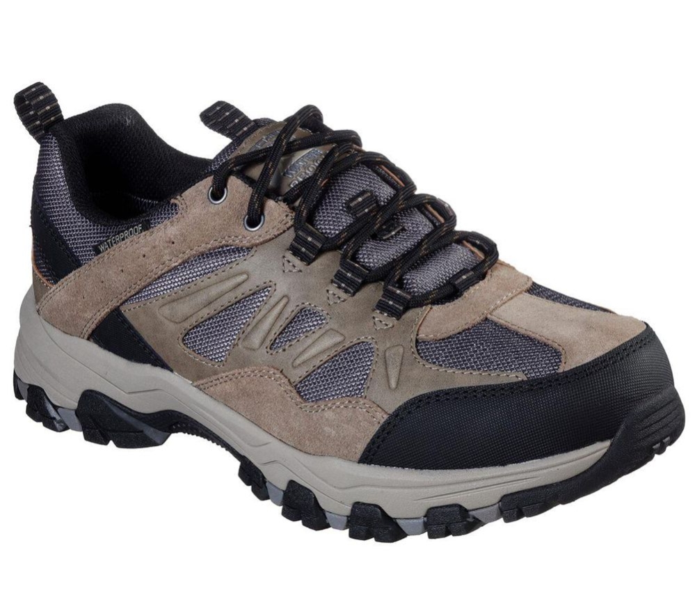 Skechers Relaxed Fit: Selmen - Enago Men\'s Hiking Shoes Brown Grey Black | VKPS70164