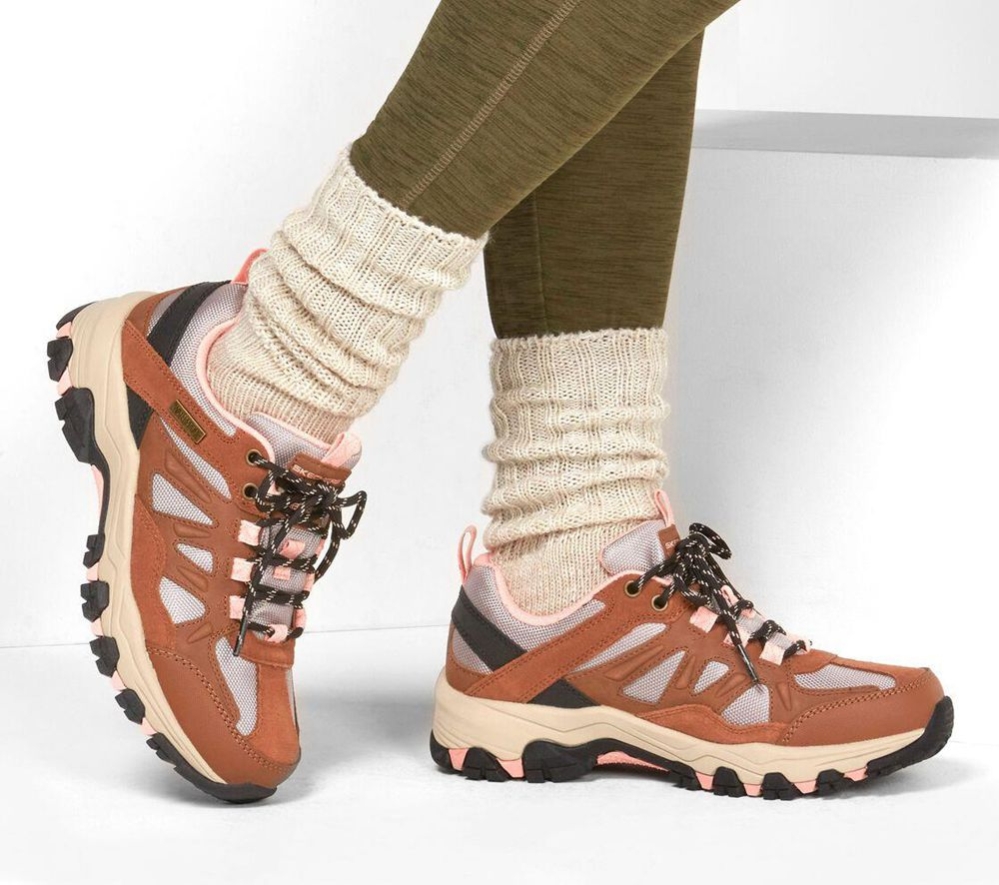 Skechers Relaxed Fit: Selmen - West Highland Women's Hiking Shoes Brown Grey Pink | STYJ41972