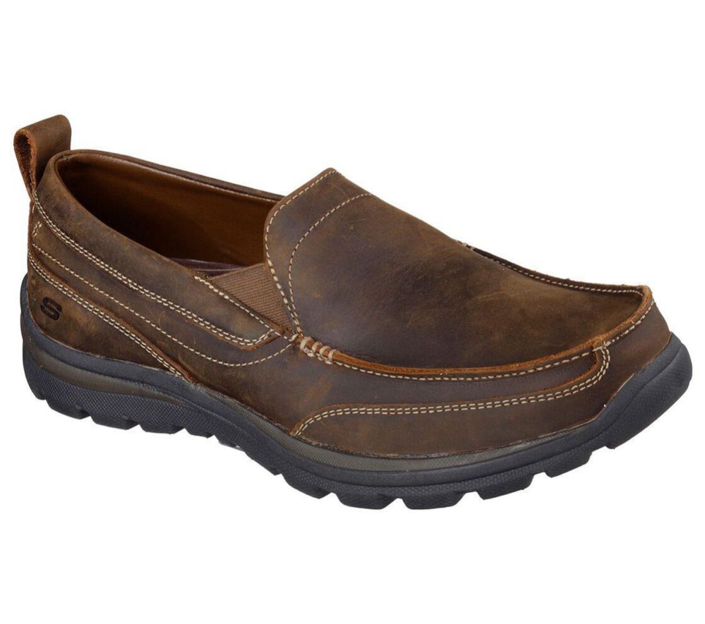 Skechers Relaxed Fit: Superior - Gains Men\'s Loafers Brown | USLO71328