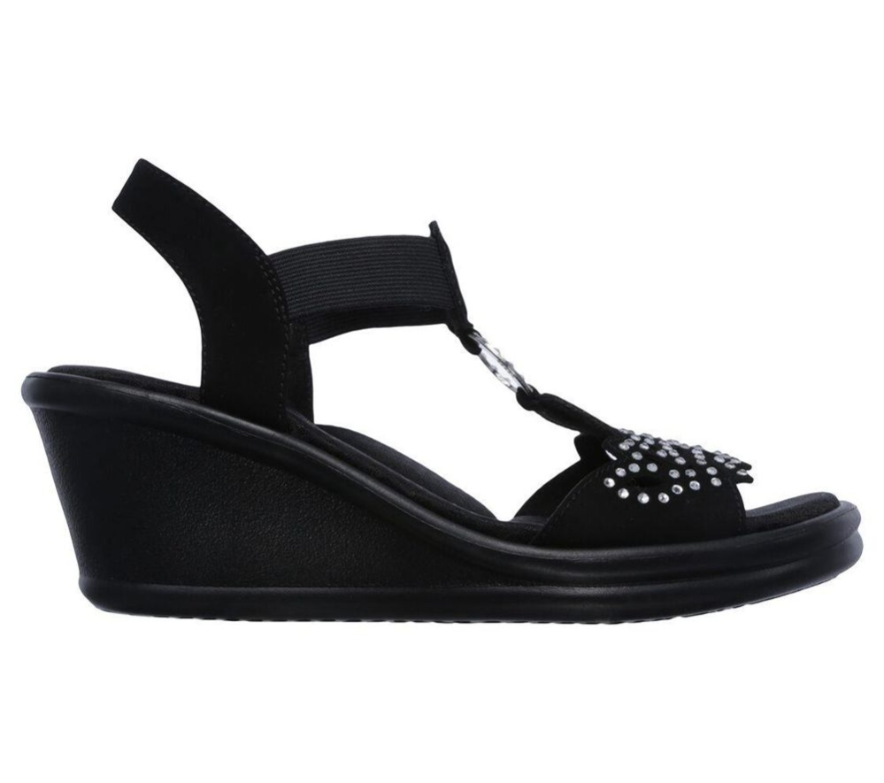 Skechers Rumblers - Queen B Women's Sandals Black | GQVW63041