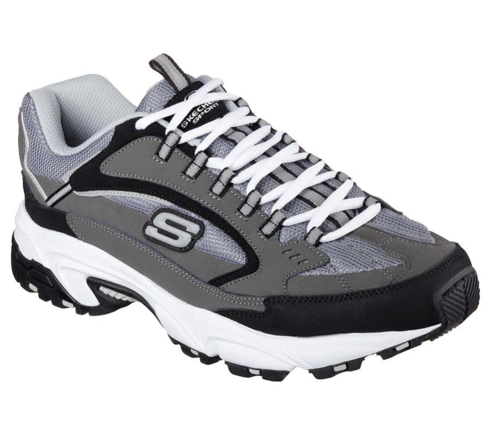 Skechers Stamina - Cutback Men\'s Training Shoes Grey Black | XQGB47396