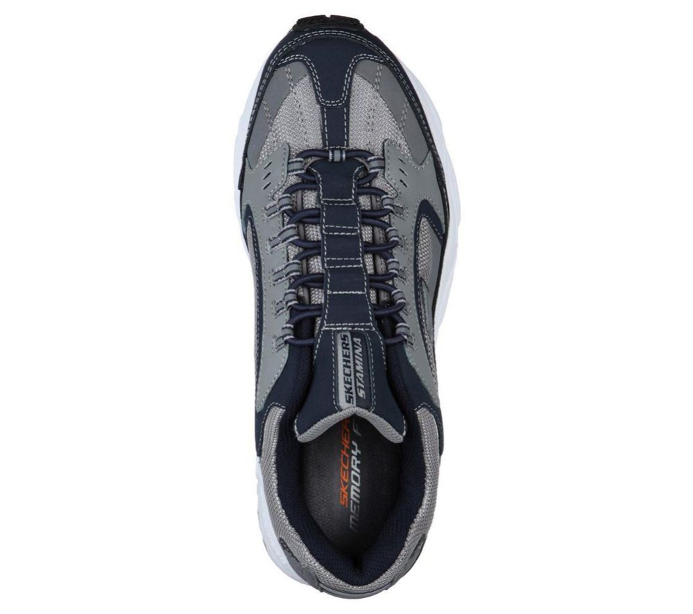 Skechers Stamina - Woodmer Men's Training Shoes Navy Grey | VCYM24891