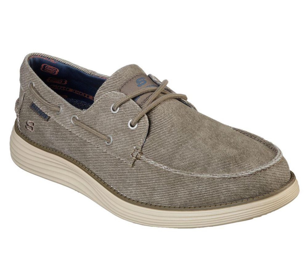 Skechers Status 2.0 - Lorano Men\'s Boat Shoes Grey | YMHP81950