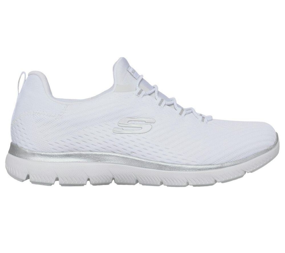 Skechers Summits - Fast Attraction Women's Trainers White Silver | ZCUI68253