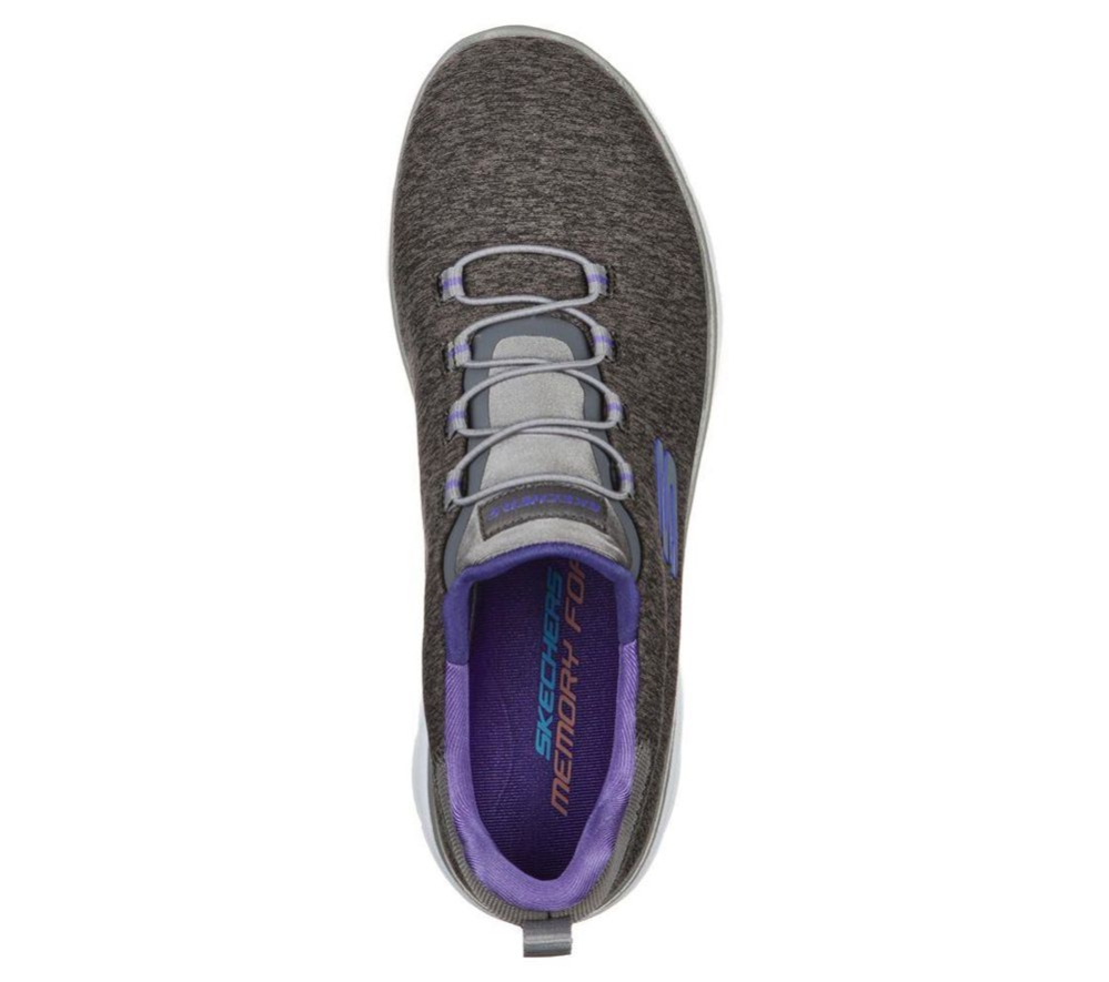 Skechers Summits - Quick Getaway Women's Trainers Grey Purple | GMVD71263