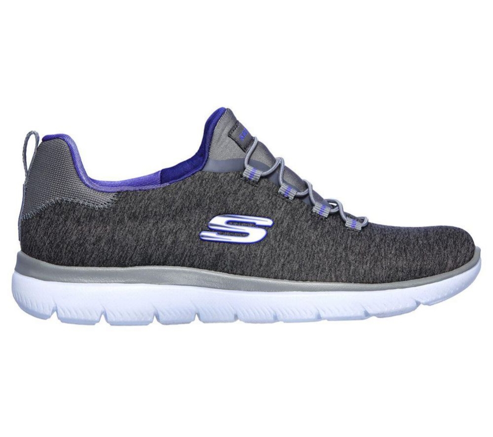 Skechers Summits - Quick Getaway Women's Trainers Grey Purple | GMVD71263