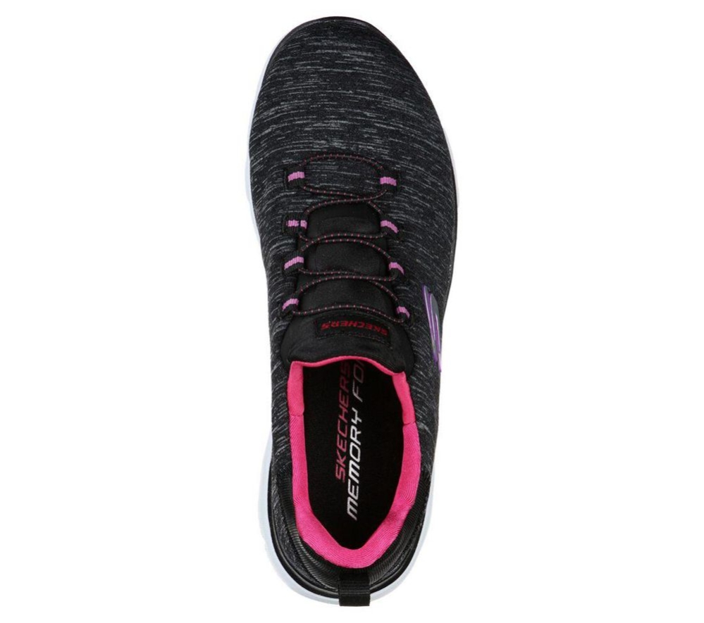 Skechers Summits - Quick Getaway Women's Trainers Black Pink | JAVY95860