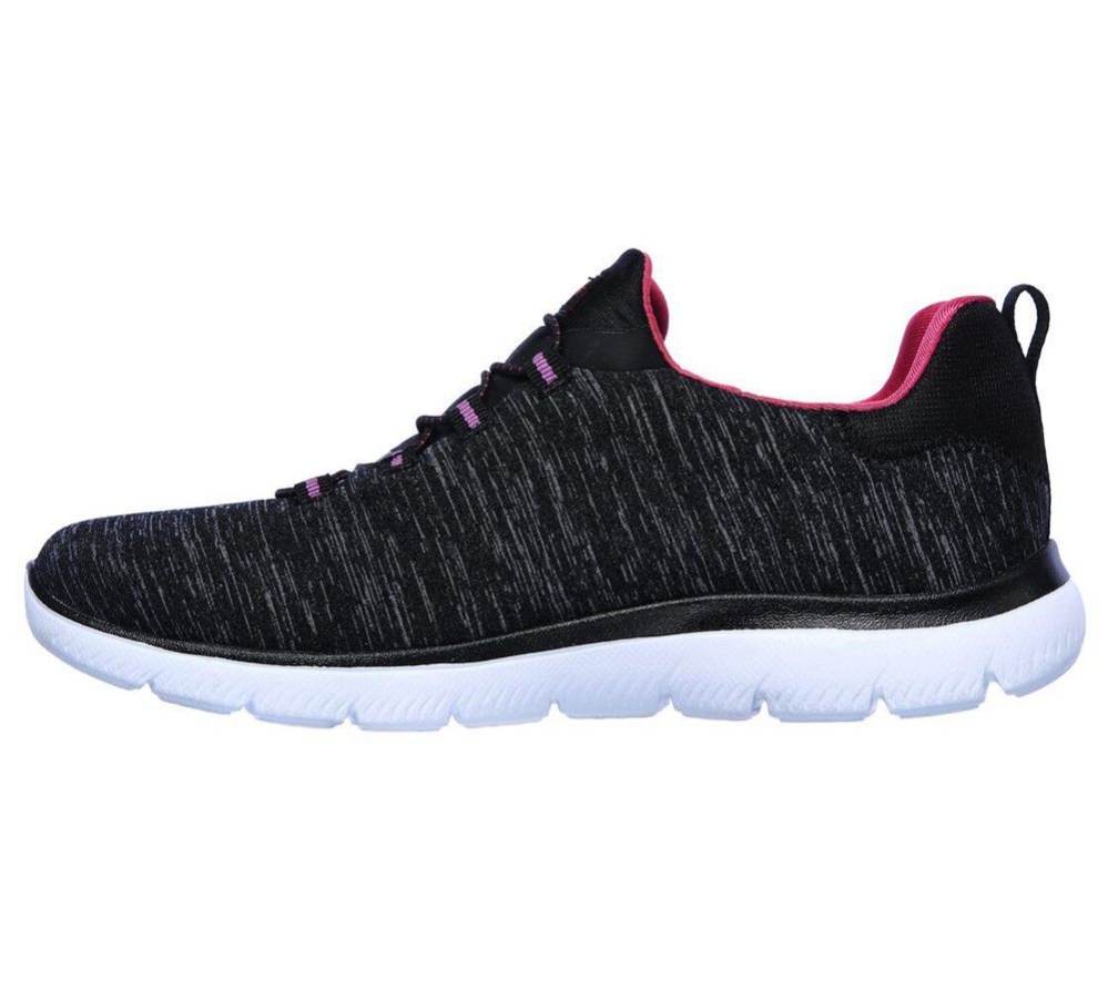 Skechers Summits - Quick Getaway Women's Trainers Black Pink | JAVY95860