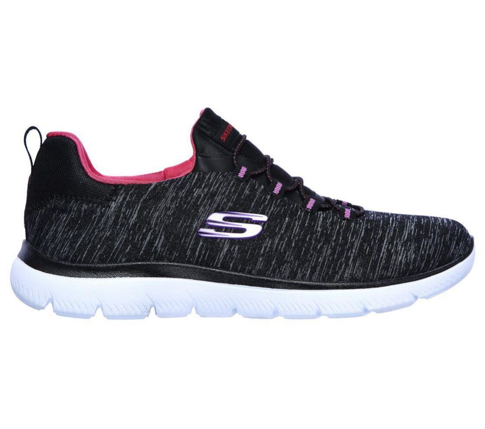 Skechers Summits - Quick Getaway Women's Trainers Black Pink | JAVY95860