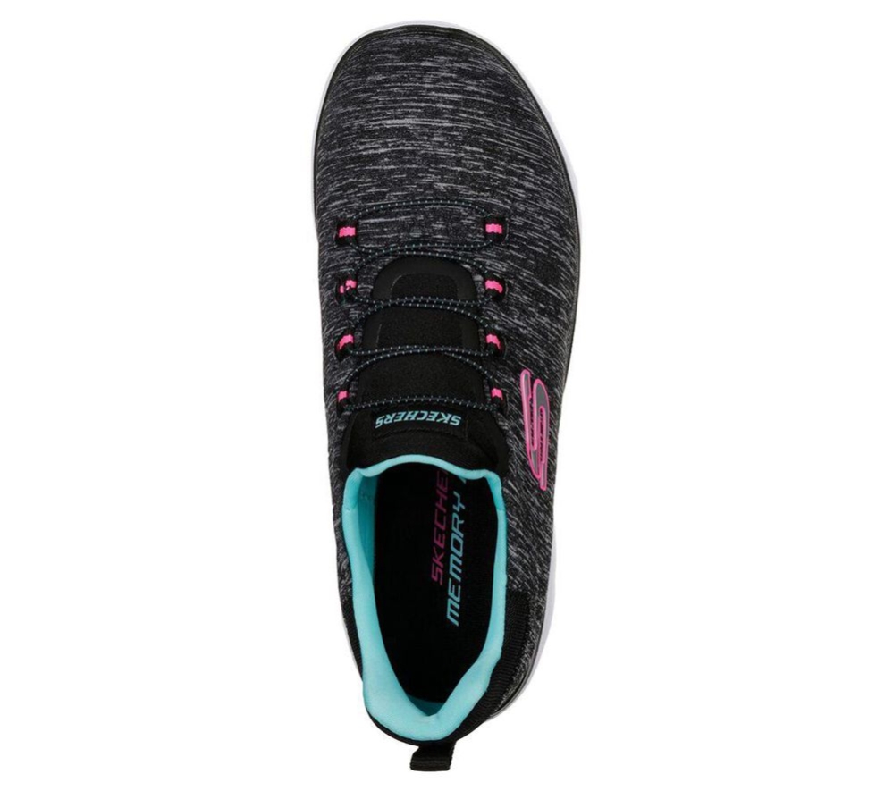 Skechers Summits - Quick Getaway Women's Trainers Black Blue Grey | LBOY25476