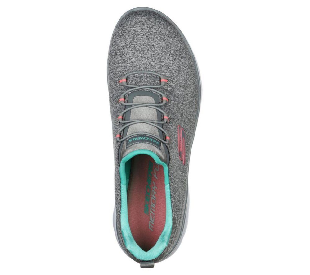 Skechers Summits - Quick Getaway Women's Trainers Grey Turquoise | YQHD25869