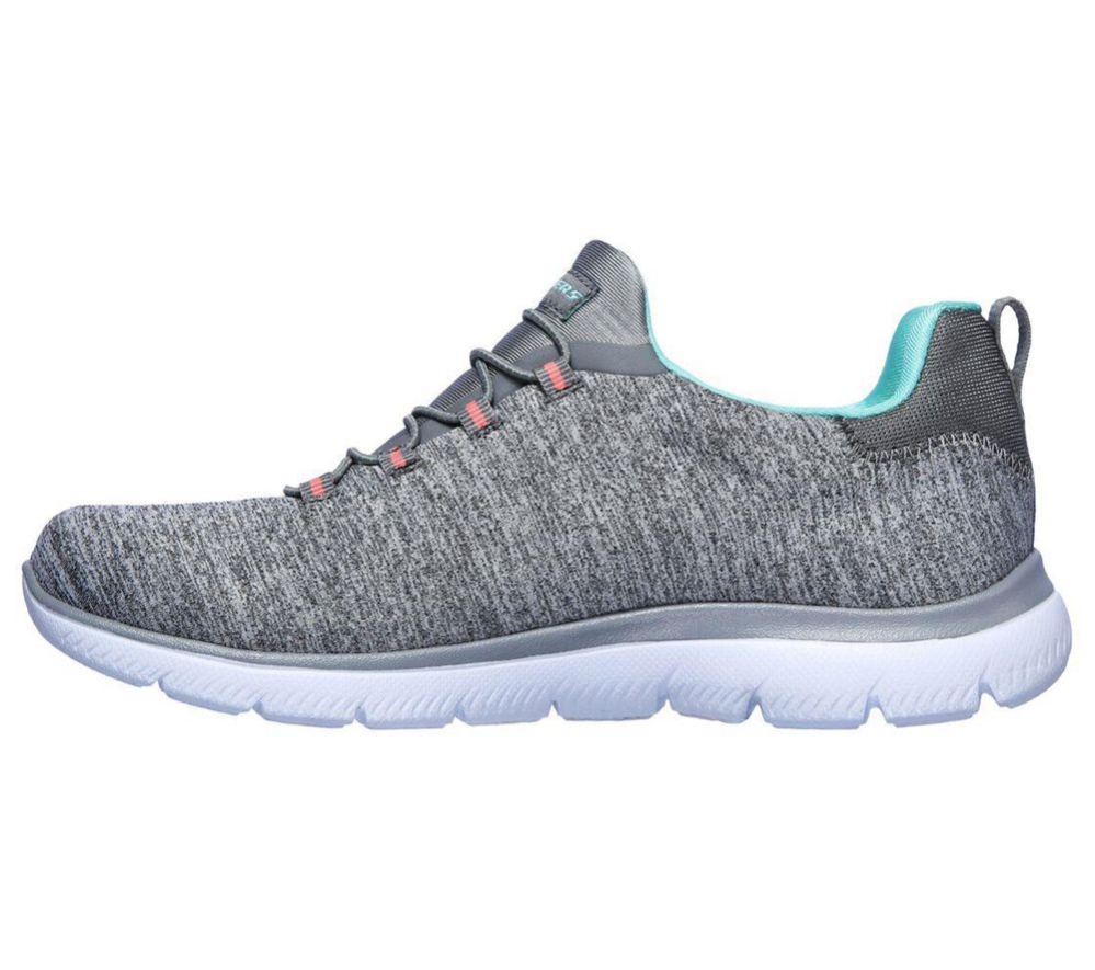 Skechers Summits - Quick Getaway Women's Trainers Grey Turquoise | YQHD25869