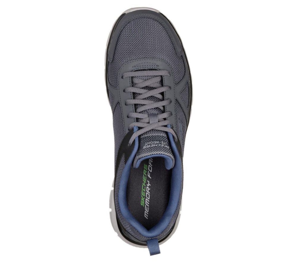 Skechers Track Men's Training Shoes Grey Navy Black | YLVR10674