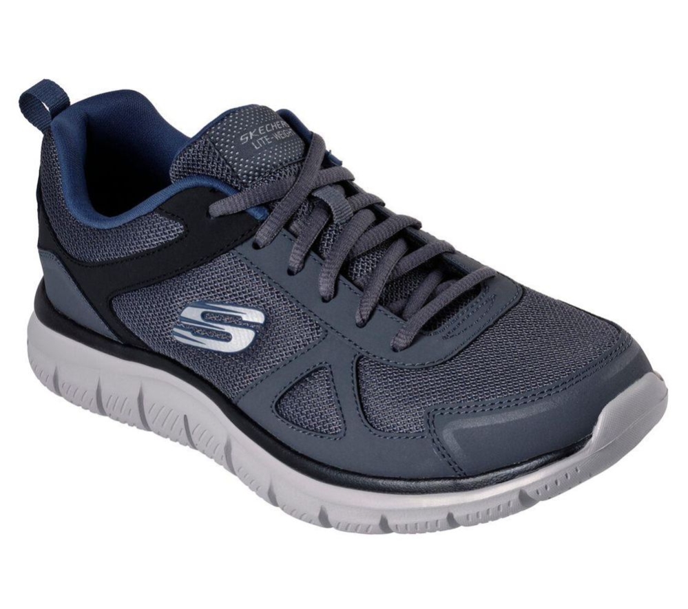 Skechers Track Men\'s Training Shoes Grey Navy Black | YLVR10674