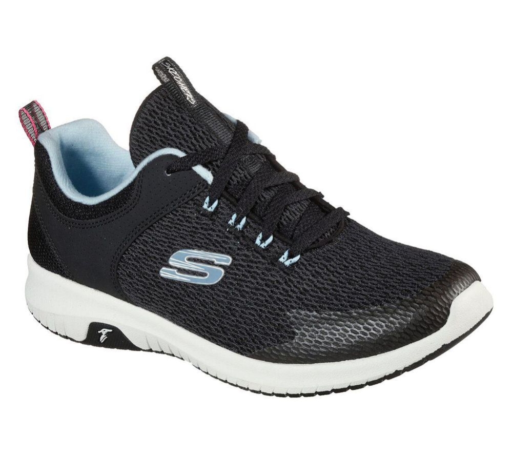 Skechers Ultra Flex Prime - Step Out Women\'s Walking Shoes Black Blue | NPCG98247