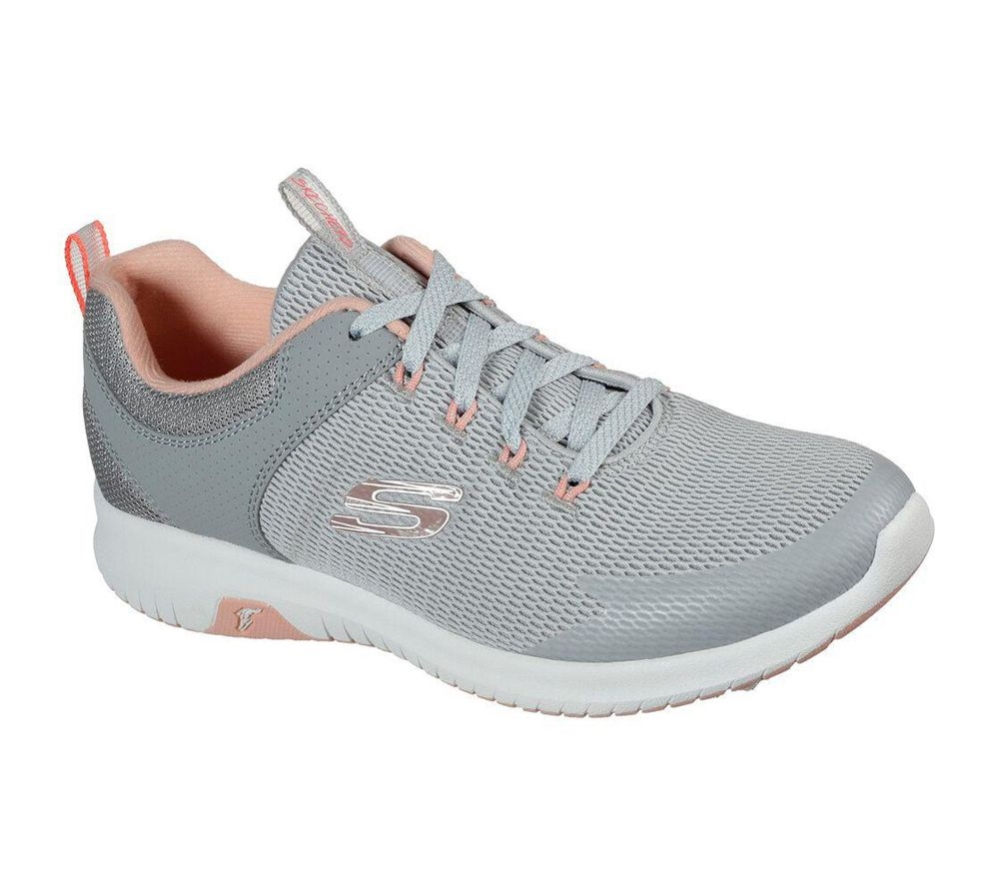 Skechers Ultra Flex Prime - Step Out Women\'s Walking Shoes Grey Pink | YPDM34107