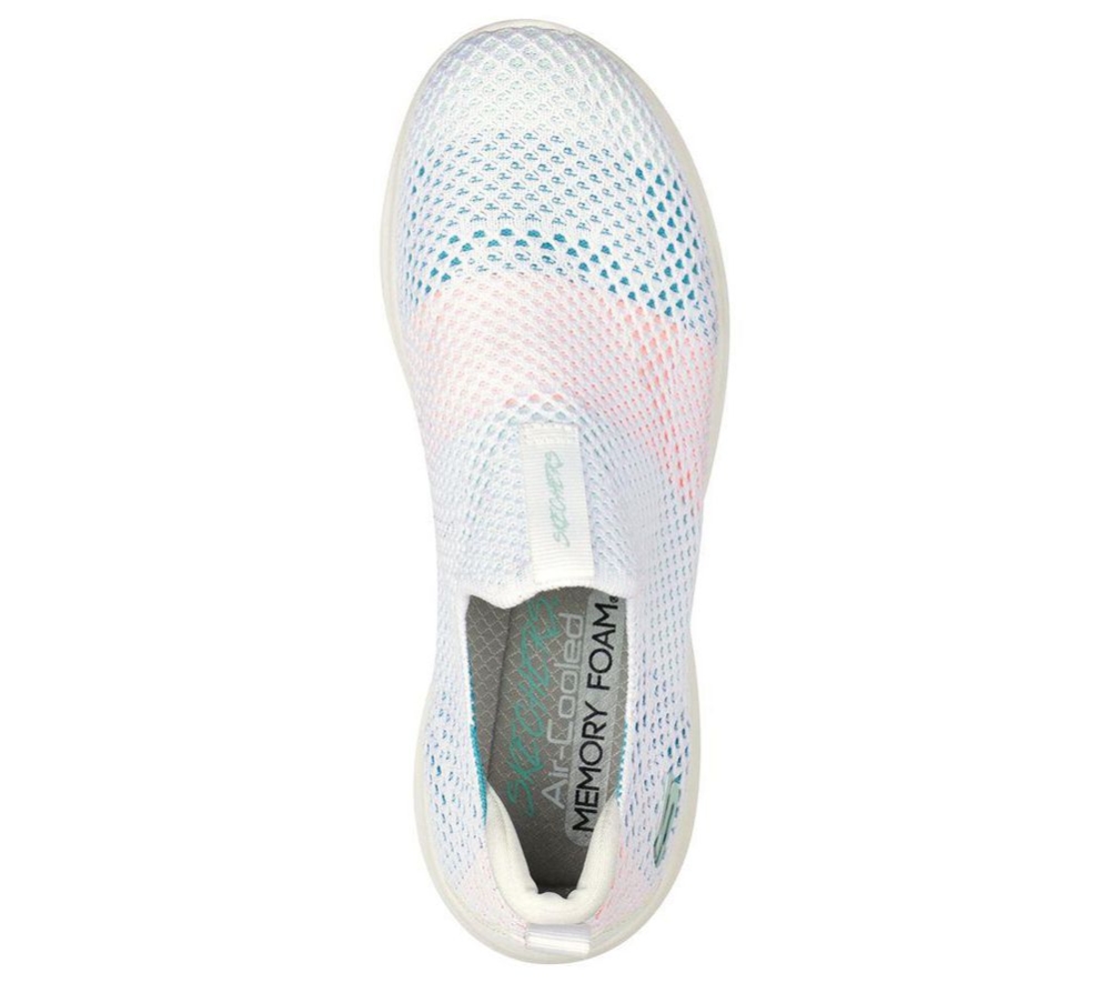 Skechers Ultra Flex Prime - Wondrous Gain Women's Walking Shoes White Multicolor | ZRKS51048