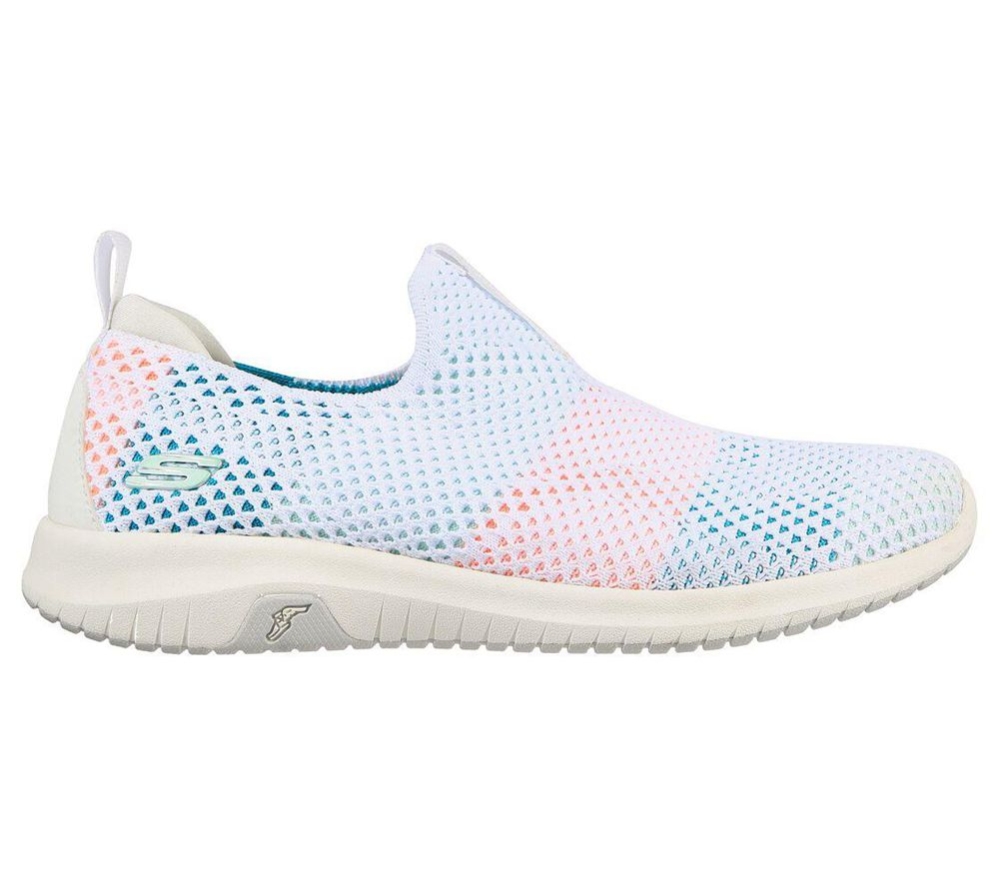 Skechers Ultra Flex Prime - Wondrous Gain Women's Walking Shoes White Multicolor | ZRKS51048