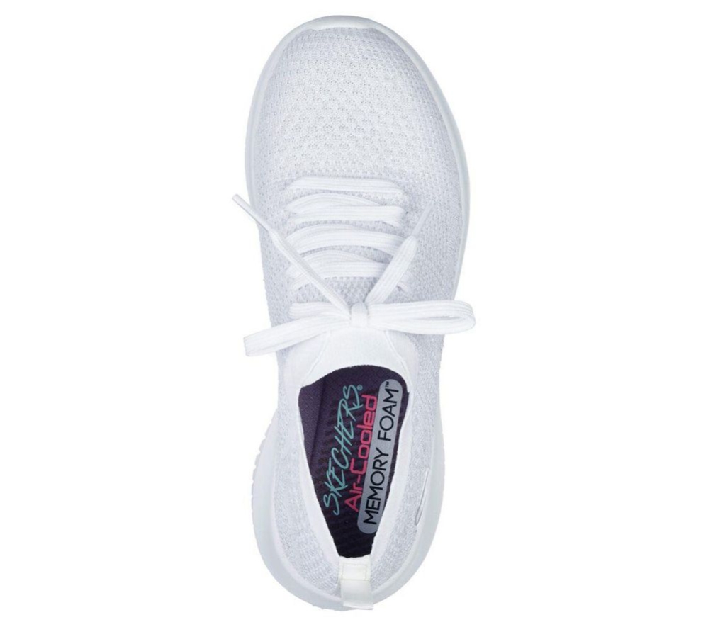 Skechers Ultra Flex - Salutations Women's Trainers White Silver | DNSY23470