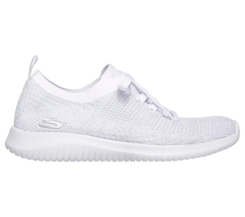 Skechers Ultra Flex - Salutations Women's Trainers White Silver | DNSY23470