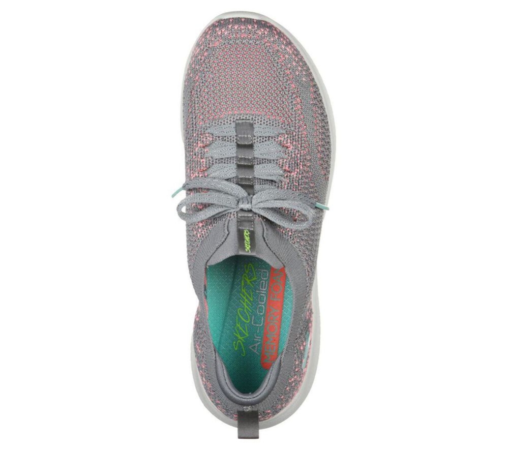 Skechers Ultra Flex - Twilight Twinkle Women's Trainers Grey Pink | KCQW31654